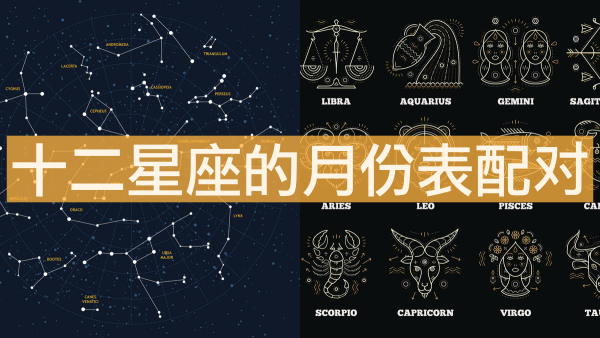 星座表十二星座查询，十二星座的月份表配对！