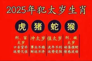 2025年犯太岁的生肖及化解方法